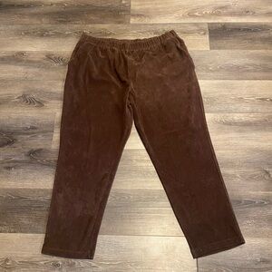 Lands End Womens Brown Corderoy Pants 2XL EUC